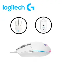 LOGITECH - Mouse G203 6 Botones RGB DPI 8000 WHITE