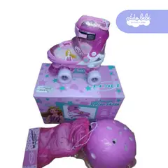 OKA - PATIN 4 RUEDAS FUCSIA CON LUCES TALLA M