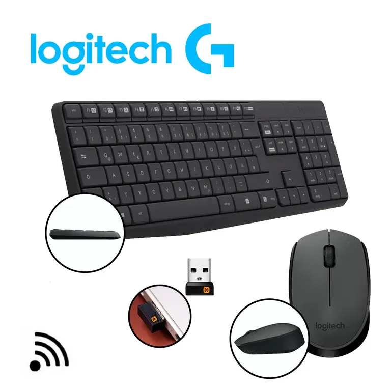 Kit Teclado y Mouse MK235 Wireless Sp Black