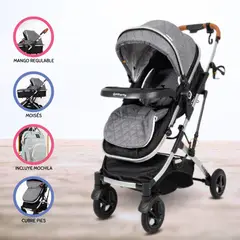 BABY HAPPY - Coche Deportivo Moisés para Bebé »EVO II» GRAY