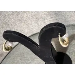 GENERICO - Aretes perlas en forma de cuerno cultivadas de agua dulce