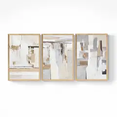 DECO DESIGN - SET BEIGE GRAY X 3 PCS - 50X70CM