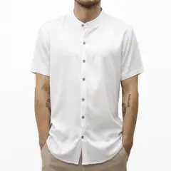 AMERICAN EXCHANGE - Camisa Cuello Neru Blanco De Hombre Slim Fit -