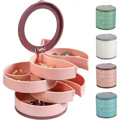 GENERICO - Joyero Organizador Giratorio 360° Espejo