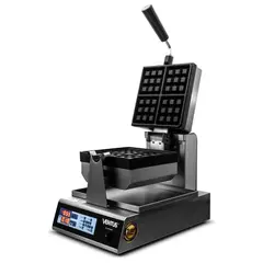 VENTUS - Wafflera eléctrica cuadrada- Giratoria 180°C- Negro- VWEC-1