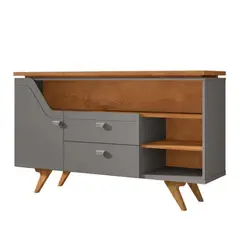 TU MESITA - Aparador Minimalista Lyon color MarrónGris oscuro