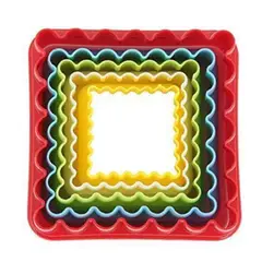 GENERICO - Molde Cortador de Galletas Cuadrado 5 piezas