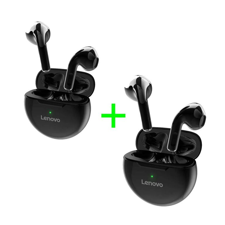 Audífonos Inalámbricos Ht38 Negro Pack x2 BT 5.0