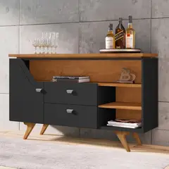 TU MESITA - Aparador Minimalista Lyon color MarrónNegro