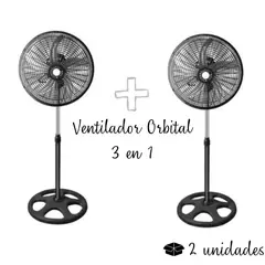 GENERICO - Ventilador Orbital de 5 aspas Malla Plastica - 3 en 1 18" X2 unidades