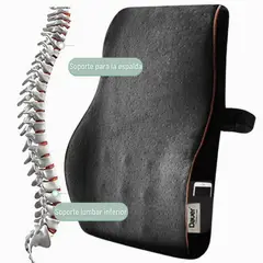 DAUER - Cojín Respaldar Lumbar Ergonómico en Viscoelástico Gel Tech + Bambu