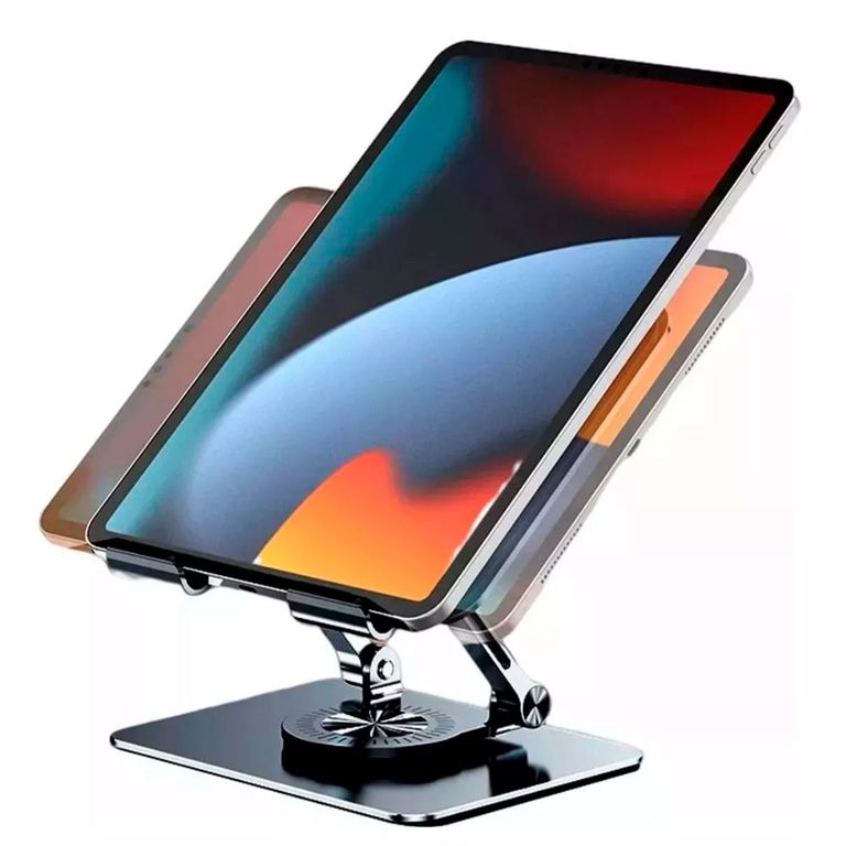 Soporte Aluminio para Tablet Ipad Celular Escritorio Giratorio 360 Plegable Portatil Premiun