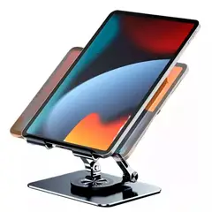 GENERICO - SOPORTE DE TABLET AJUSTABLE BASE DE ALUMINIO PORTATIL CON GIRO 360