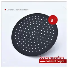 GENERICO - Difusor Cabeza Ducha Española 8" para agua caliente y fría