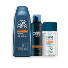 AVON - Espuma de Afeitar con Splash Después Afeitar y Shampoo Care Men