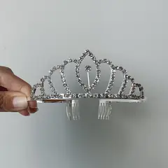 GENERICO - Corona tiara diadema plateada cumpleaños princesa Tiana