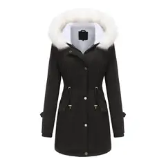 BLWOENS - Chaqueta térmica con capucha para mujeres-Negro