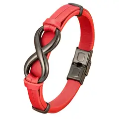 ARMUZ - Pulsera de cuero - INFINITO ROJO
