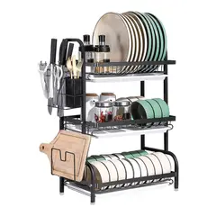GENERICO - Escurridor de Platos Premium 3 niveles Organizador Estante de Cocina