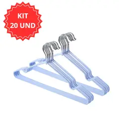 GENERICO - 20 Ganchos Colgadores Para Ropa - Azul