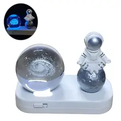 ELMEJORPRECIO - Lampara Astronauta Con Esfera 3D Y Luces De Colores Diseño Galaxia