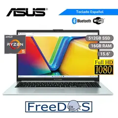 ASUS - Laptop Vivobook E1504FA-NJ545 AMD Ryzen 5-7520U 16GB RAM 512GB SSD Free Dos -Grey Green