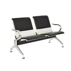 OFIDEAS - Butaca De Espera Negro 2 Cuerpos-Tandem Aeropuerto Semi Tapiz