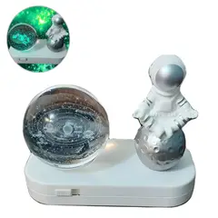 ELMEJORPRECIO - Lampara Astronauta Esfera 3D Y Luces De Colores Diseño Sistema Solar