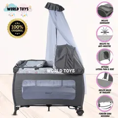 EBABY - Cuna Corral de Lujo «KENDALL» Edición Limitada Gray-Pink