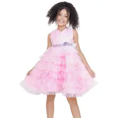 MODA BY ATHENA - Vestido de Tul sin Mangas con Lazo