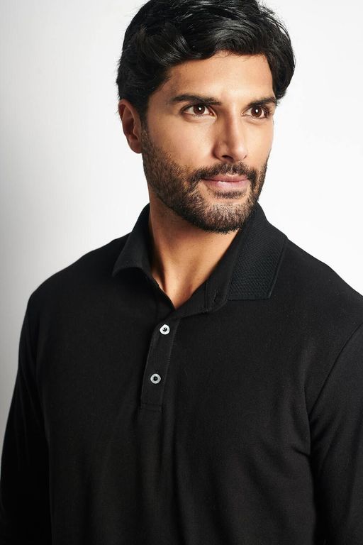 Polo Pique Manga Larga Hombre