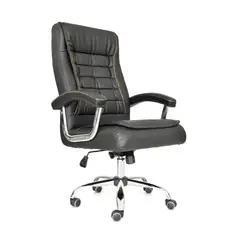 OFIDEAS - Silla de Oficina Giratoria Presidente Shiny Negro Hilo Dorado