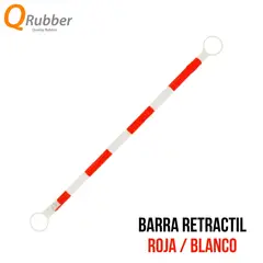 QRUBBER - Barra de cono expandible PVC 210cm blanco y rojo -