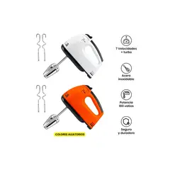 GENERICO - BATIDORA MANUAL 260W  7 VELOCIDADES 4 GANCHOS