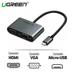 UGREEN - ADAPTADOR VGA + HDMI A USB TIPO C 50505