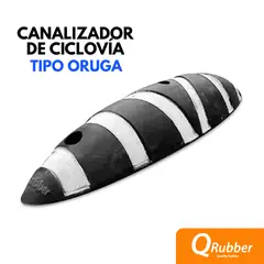 QRUBBER - Canalizador oruga de ciclovía en caucho 82cm x 20cm x 13cm
