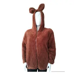 GENERICO - ABRIGO DE MUJER PELUCHE CON OREJITAS
