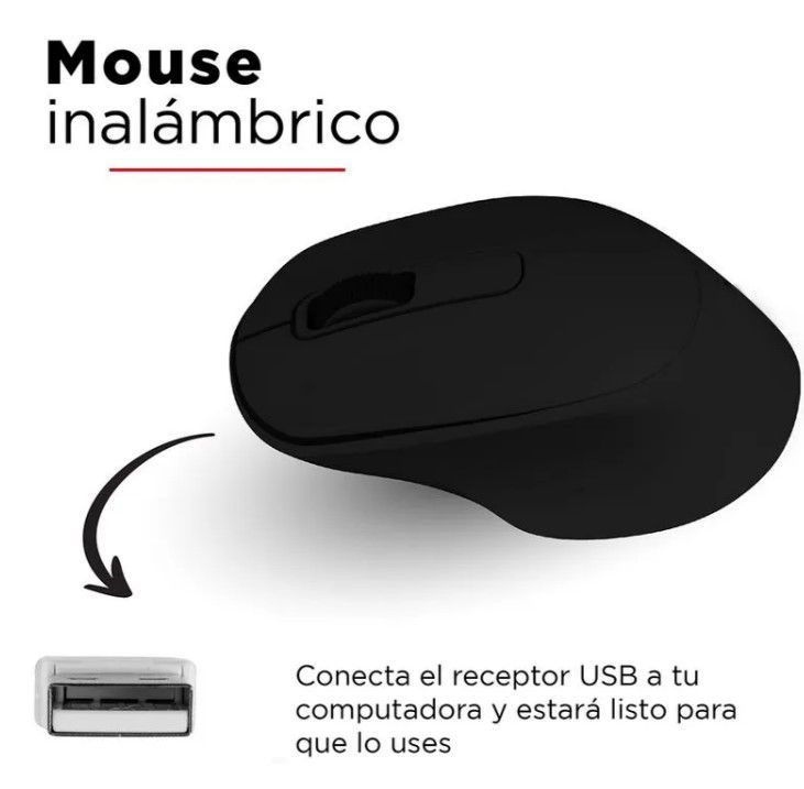 Mouse inalámbrico Bluetooth 2,4 GHz Negro