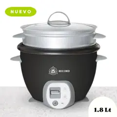 RECORD - Olla arrocera 1.8 litros rec-clones101 tapa de vidrio, negro