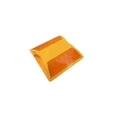 QRUBBER - Tacha ABS doble reflectivo 10cm x 10cm x 2cm Amarillo
