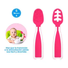 IMPORTADO MC - Set de 2 Pre Cucharas de Aprendizaje para Bebés Rosado