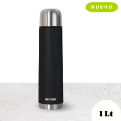 RECORD - Termo Bala Negro Acero Inoxidable 1lt