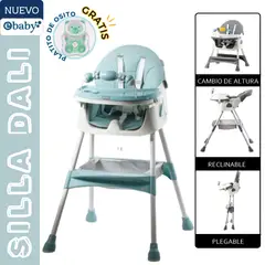 EBABY - SILLA DE COMER PARA BEBE VERDE DALI + PLATITO -