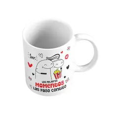 GENERICO - Taza Mug 11oz LOS MEJORES MOMENTOS CONTIGO - BLANCO
