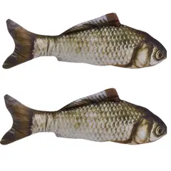 GENERICO - Packx2 Juguete pescado Marrón Catnip