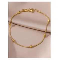 GENERICO - PULSERA DE ACERO INOXIDABLE CON CUENTAS