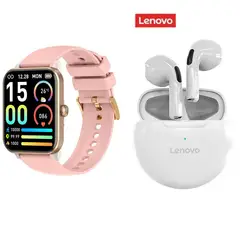 LENOVO - Reloj deportivo inteligente J01 rosa + combo HT38 Blanco