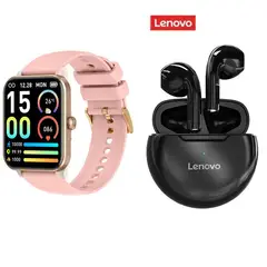 LENOVO - Reloj deportivo inteligente J01 rosa + combo HT38 Negro