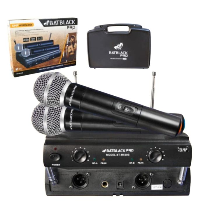 Micrófono inalámbrico profesional uhf doble