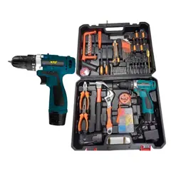 XTD - Set De Herramientas Y Taladro Inalámbrico 12V - 108 Pzs